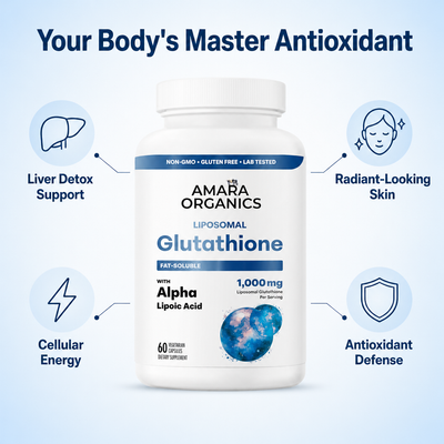 Glutathione benefits: liver detox support, radiant-looking skin, cellular energy, antioxidant defense